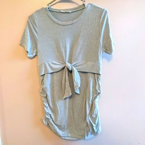 Maternity short sleeve sage green blouse